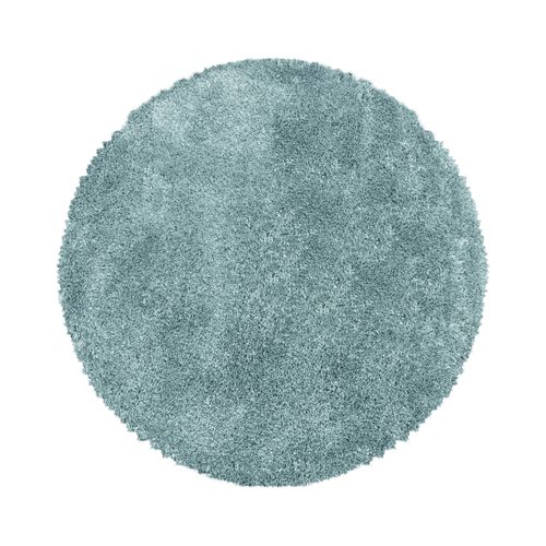 Tapis Rond Confortable Fluffy Bleu 200x200 Cm