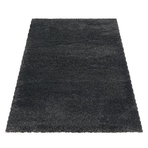Tapis Confortable Fluffy Gris 80x250 Cm