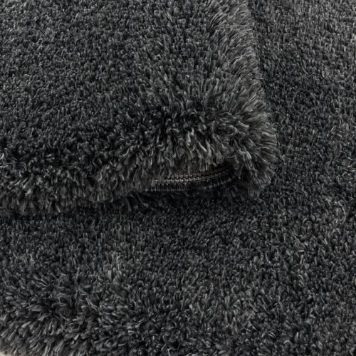 Tapis Rond Confortable Fluffy Gris 80x80 Cm