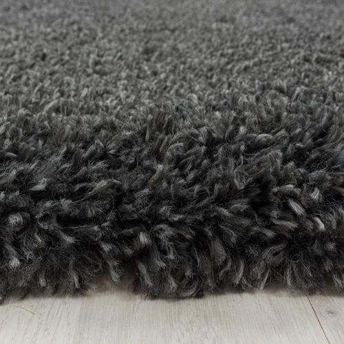 Tapis Rond Confortable Fluffy Gris 80x80 Cm