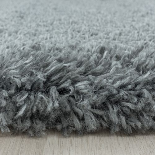 Tapis Confortable Fluffy Gris Clair 80x250 Cm