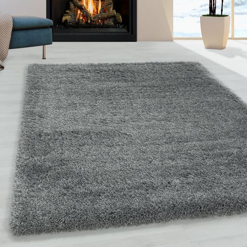 Tapis Confortable Fluffy Gris Clair 120x170 Cm