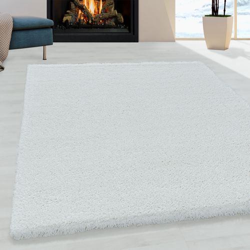 Tapis Confortable Fluffy Blanc 60x110 Cm