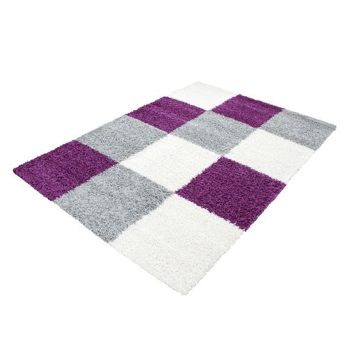 Tapis Motif Damier Odda Lila 80x150 Cm