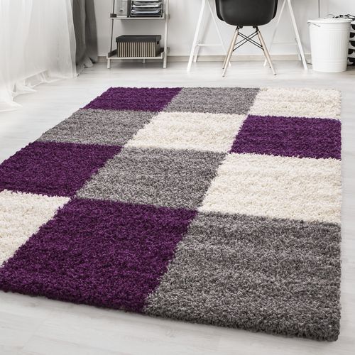 Tapis Motif Damier Odda Lila 120x170 Cm