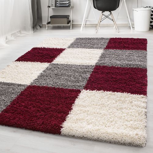 Tapis Motif Damier Odda Rouge 80x150 Cm