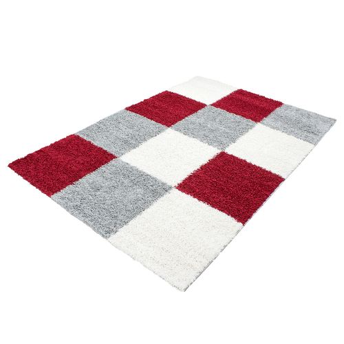 Tapis Motif Damier Odda Rouge 80x150 Cm