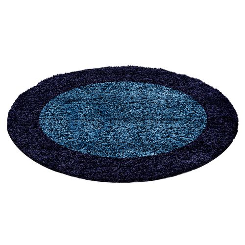 Tapis Rond Bicolore Otta Bleu Marine 120x120 Cm