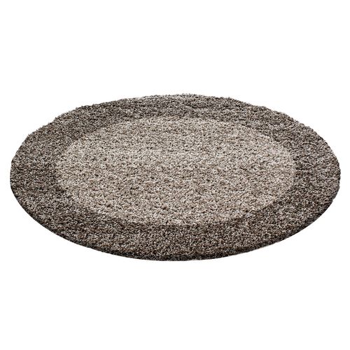 Tapis Rond Bicolore Otta Taupe 120x120 Cm