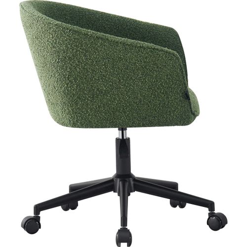 Fauteuil De Bureau Pivotant Et Réglable En Hauteur En Tissu Bouclé Vert - Marlo