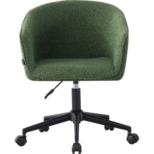 Fauteuil De Bureau Pivotant Et Réglable En Hauteur En Tissu Bouclé Vert - Marlo