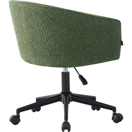 Fauteuil De Bureau Pivotant Et Réglable En Hauteur En Tissu Bouclé Vert - Marlo