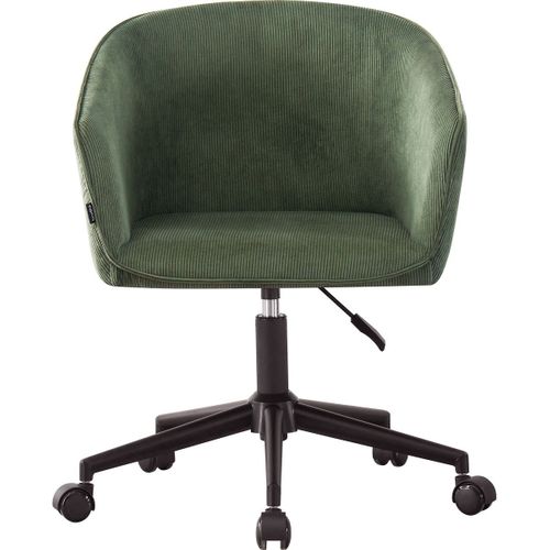 Fauteuil De Bureau Pivotant Et Réglable En Hauteur En Velours Côtelé Vert Kaki - Marlo