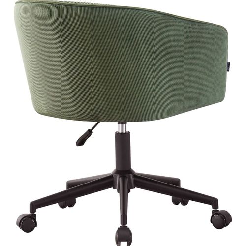 Fauteuil De Bureau Pivotant Et Réglable En Hauteur En Velours Côtelé Vert Kaki - Marlo