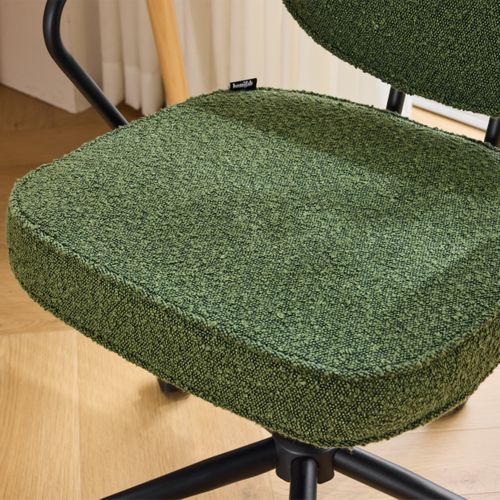 Fauteuil De Bureau Pivotant Et Réglable En Hauteur En Tissu Bouclé Vert - Ann