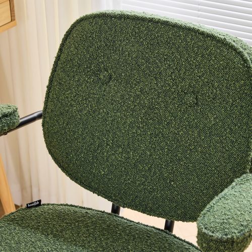 Fauteuil De Bureau Pivotant Et Réglable En Hauteur En Tissu Bouclé Vert - Ann