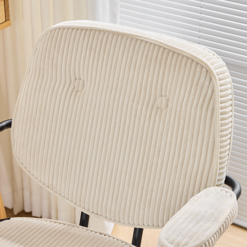 Fauteuil De Bureau Pivotant Et Réglable En Hauteur En Velours Côtelé Beige - Ann