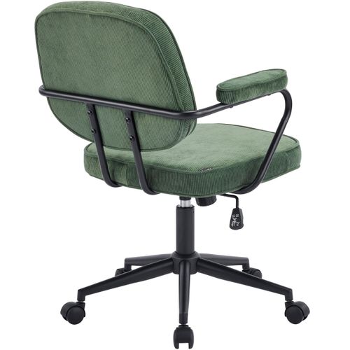 Fauteuil De Bureau Pivotant Et Réglable En Hauteur En Velours Côtelé Vert Kaki - Ann