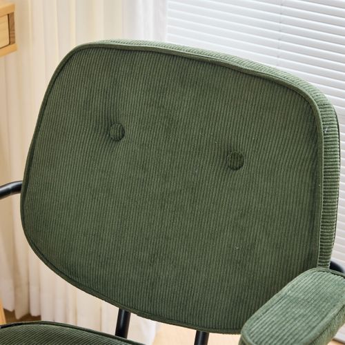 Fauteuil De Bureau Pivotant Et Réglable En Hauteur En Velours Côtelé Vert Kaki - Ann