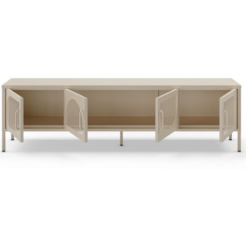 Meuble TV 4 Portes En Métal Beige 180 Cm - Inoa