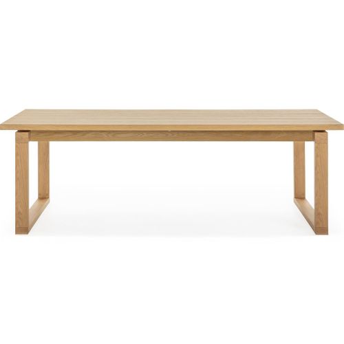 Table à Manger Rectangulaire En Bois, Piètement Couleur Chêne, 220 Cm - Line