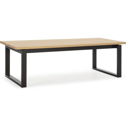 Table à Manger Rectangulaire En Bois, Piètement Noir, 220 Cm - Line