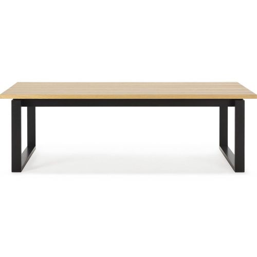 Table à Manger Rectangulaire En Bois, Piètement Noir, 220 Cm - Line
