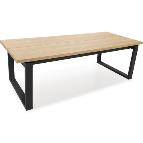 Table à Manger Rectangulaire En Bois, Piètement Noir, 220 Cm - Line