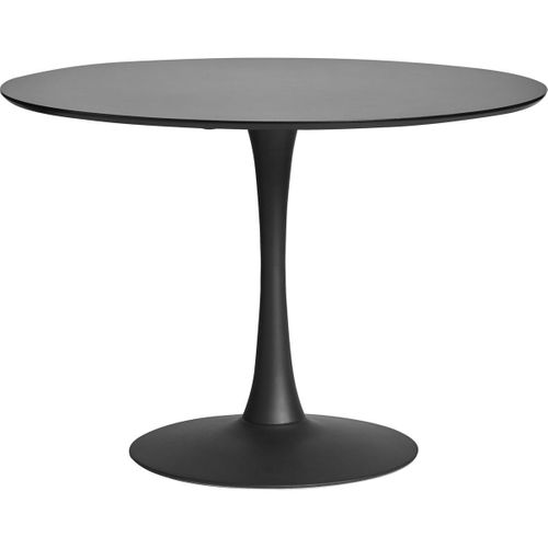 Table à Manger Ronde Noire D. 110 Cm - Lilo