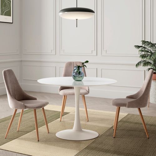 Table à Manger Ronde Blanche Ø 110 Cm - Lilo