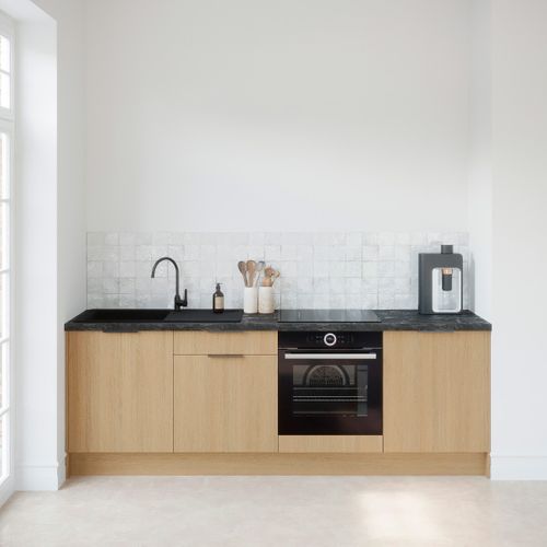 Meubles Bas De Cuisine - L. 245 Cm - Chêne Clair - Sierra