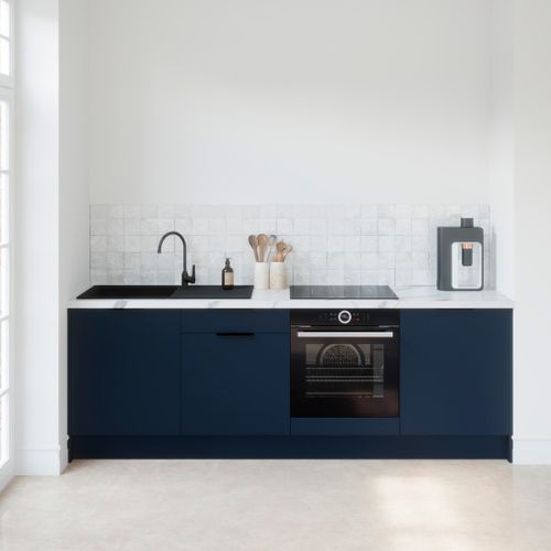 Meubles Bas De Cuisine - L. 245 Cm - Bleu Marine - Luzia