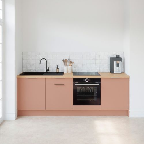 Meubles Bas De Cuisine - L. 245 Cm - Abricot - Luzia