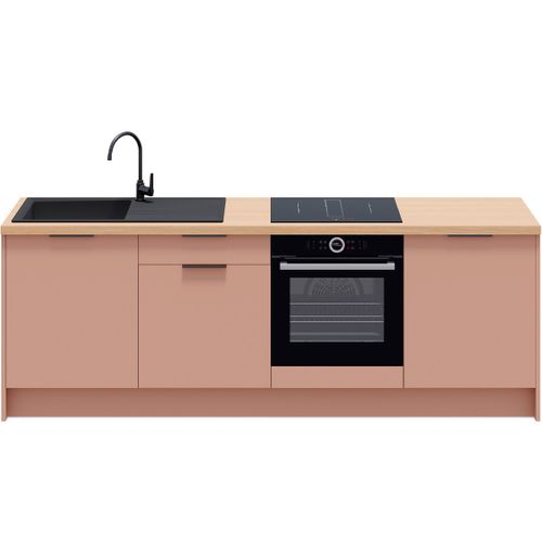 Meubles Bas De Cuisine - L. 245 Cm - Abricot - Luzia