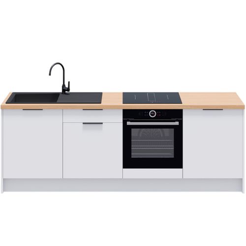 Meubles Bas De Cuisine - L. 245 Cm - Blanc - Luzia