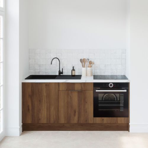 Meubles Bas De Cuisine - L. 185 Cm - Noyer Brun - Sierra