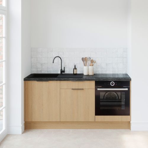 Meubles Bas De Cuisine - L. 185 Cm - Chêne Clair - Sierra