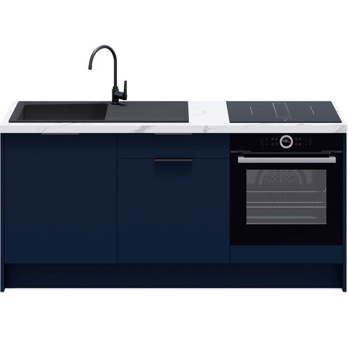 Meubles Bas De Cuisine - L. 185 Cm - Bleu Marine - Luzia