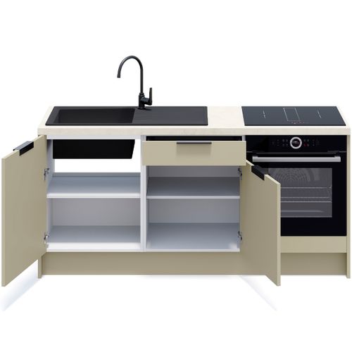 Meubles Bas De Cuisine - L. 185 Cm - Vert Sauge - Luzia