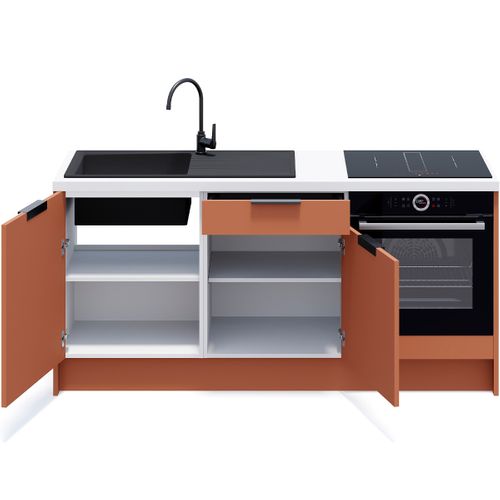 Meubles Bas De Cuisine - L. 185 Cm - Terracotta - Luzia