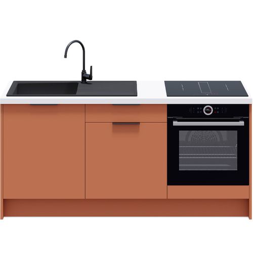 Meubles Bas De Cuisine - L. 185 Cm - Terracotta - Luzia