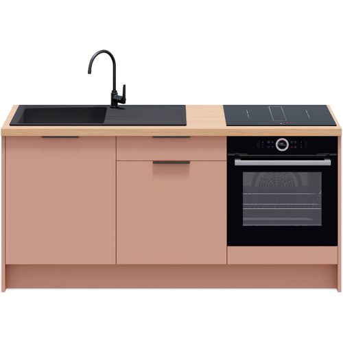 Meubles Bas De Cuisine - L. 185 Cm - Abricot - Luzia