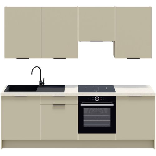 Ensemble De 8 Meubles De Cuisine - L. 245 Cm - Vert Sauge - Luzia