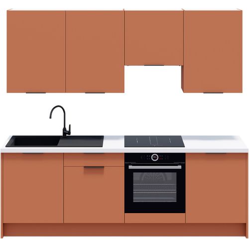 Ensemble De 8 Meubles De Cuisine - L. 245 Cm - Terracotta - Luzia