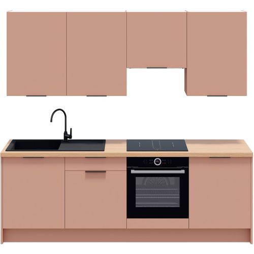Ensemble De 8 Meubles De Cuisine - L. 245 Cm - Abricot - Luzia