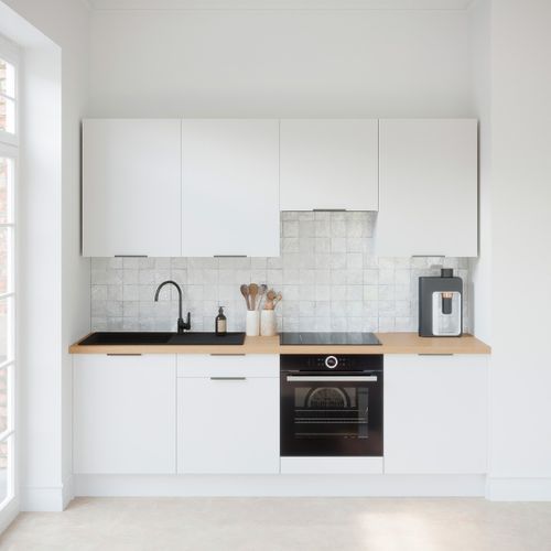Ensemble De 8 Meubles De Cuisine - L. 245 Cm - Blanc - Luzia