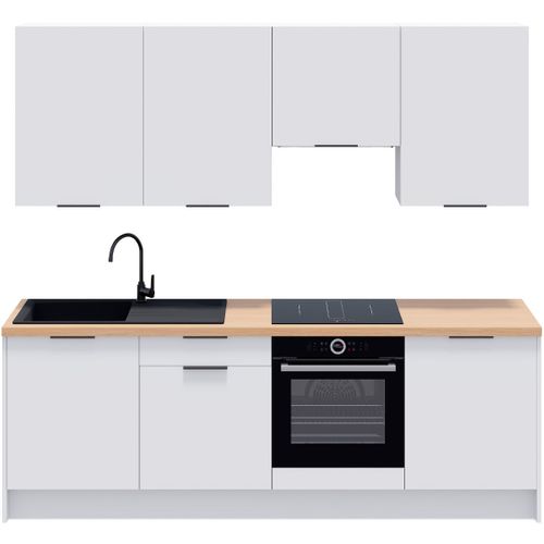Ensemble De 8 Meubles De Cuisine - L. 245 Cm - Blanc - Luzia