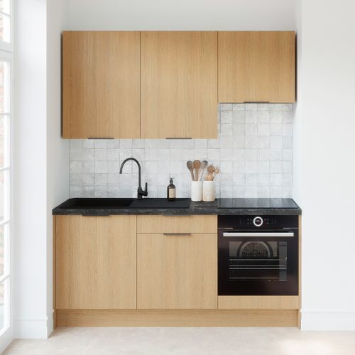 Ensemble De 6 Meubles De Cuisine - L. 185 Cm - Chêne Clair - Sierra