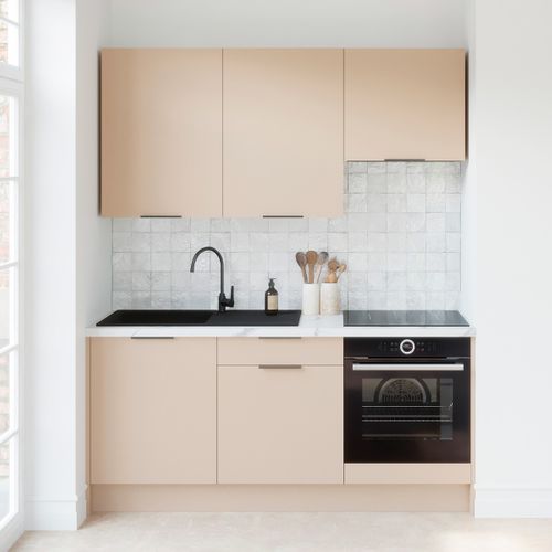 Ensemble De 6 Meubles De Cuisine - L. 185 Cm - Beige Cachemire - Luzia