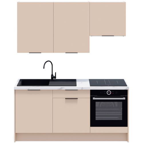 Ensemble De 6 Meubles De Cuisine - L. 185 Cm - Beige Cachemire - Luzia